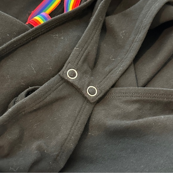 Torrid Black Bodysuit with Rainbow Trim NWT 0 Large - Picture 4 of 5